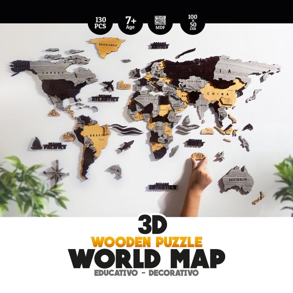 Rompecabezas Del Mapa Del Mundo Con Piezas Dispersas Alrededor Stock De Ilustración